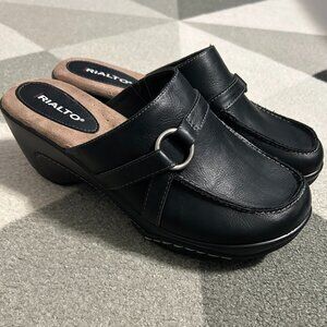 RIalto Verve Black Slip-on Clogs/Mules Women's Size 9.5